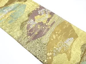 紫峰水明　茶屋辻模様織り出し袋帯